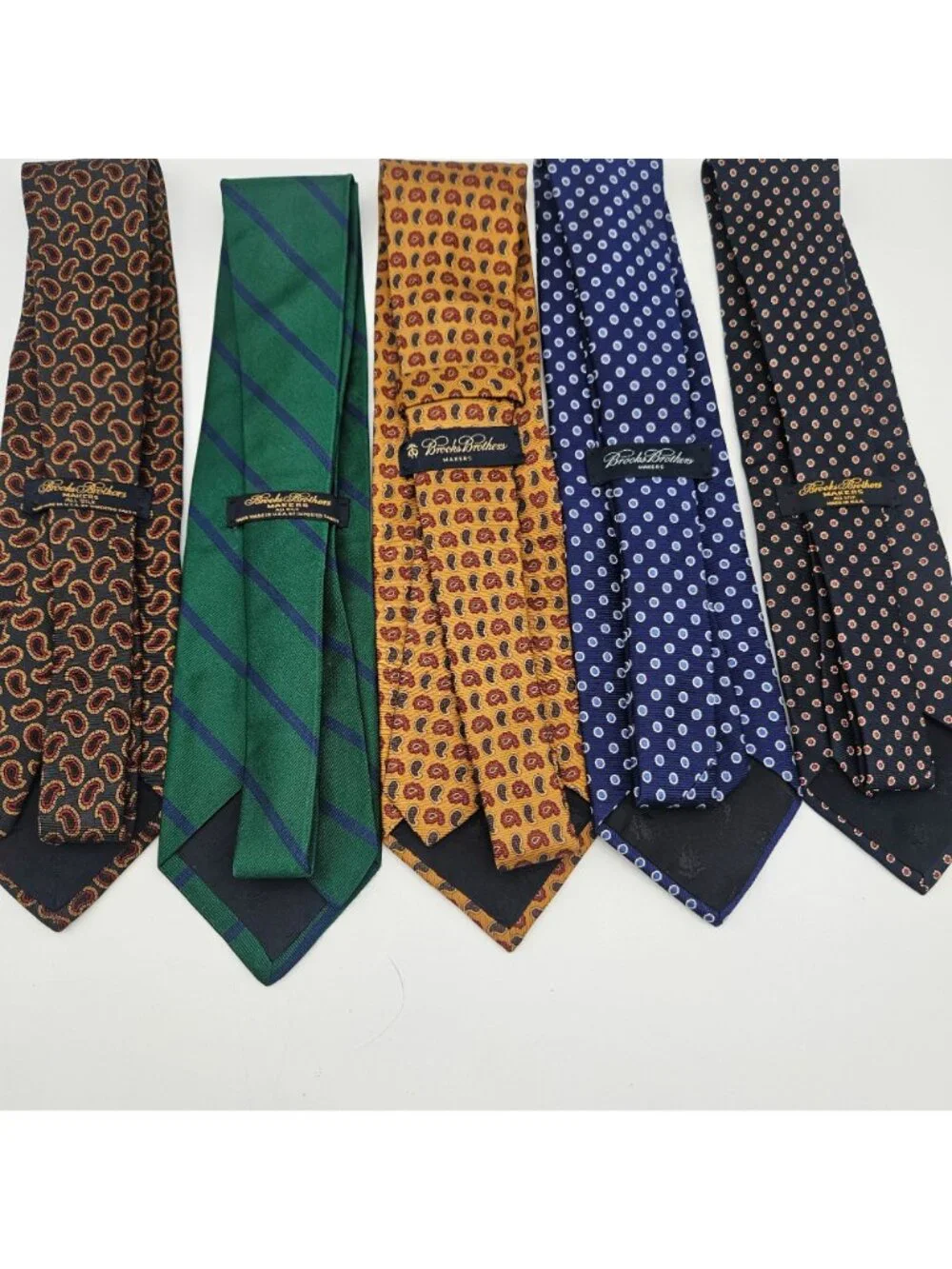 Brooks Brothers Lot of 5 Silk Ties Striped Paisley Geometric